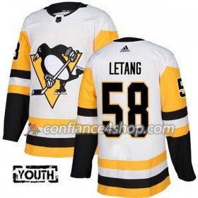 Adidas Maillot de Hockey Pittsburgh Penguins Kris Letang 58 2017-2018 Blanc Authentic - Enfant